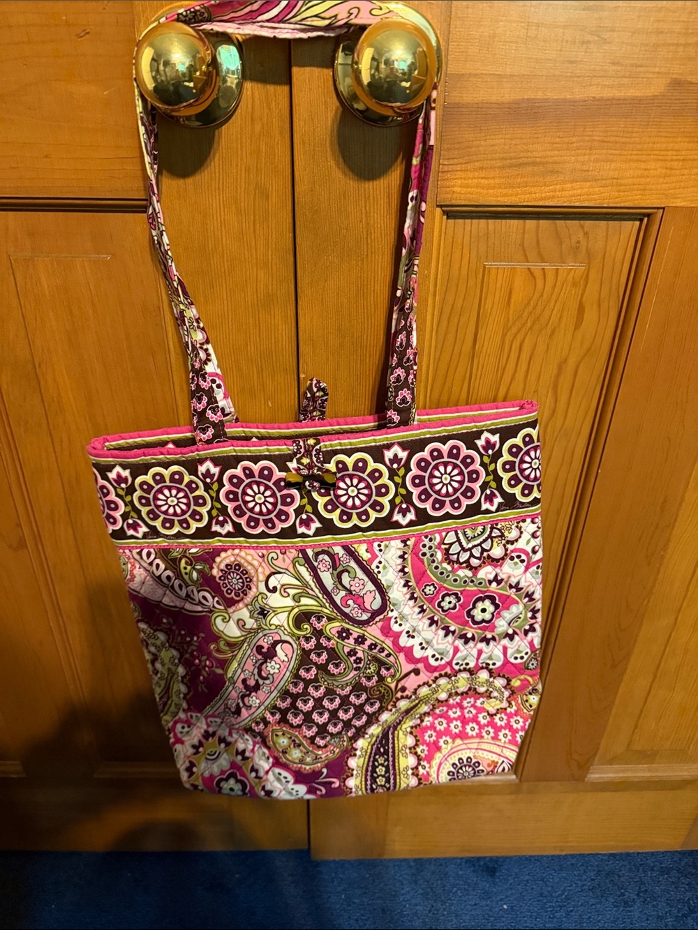 Vera Bradley Quilted Paisley Tote Bag in Pink